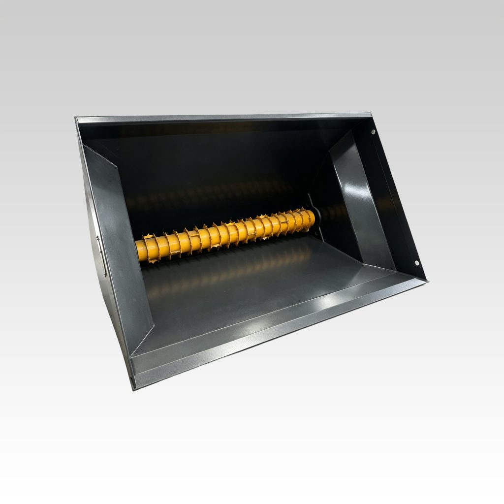 BM45 Bucket-style bed refill feeder — HCN engineering attachment
