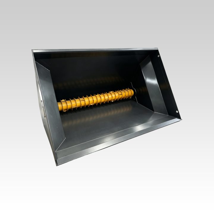 BM45 Bucket-style bed refill feeder — HCN engineering attachment