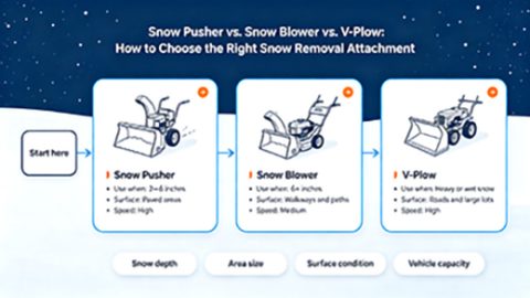 Snow Pusher vs. Snow Blower vs. V-Plow: How to Choose the Right Snow Removal Attachment