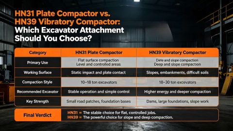 HN31 Plate Compactor vs. HN39 Vibratory Compactor: Which Excavator Attachment Should You Choose?