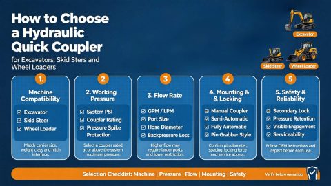 How to Choose a Hydraulic Quick Coupler for Excavators, Skid Steers and Wheel Loaders